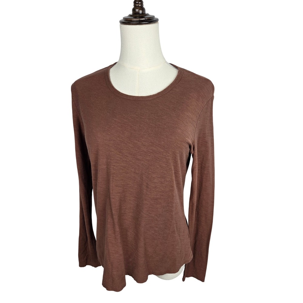 Standard James Perse Long Sleeve Tee Size 1 S Brown Slub Jersey Crewneck
